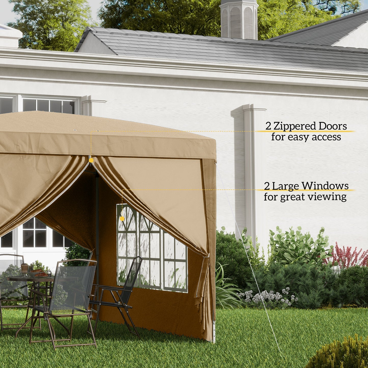 Outsunny 3 x 3(m) Pop Up Gazebo - Khaki