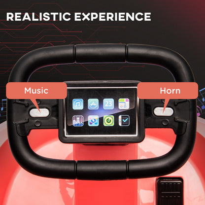 HOMCOM Electric Kids Bumper Car, 6V 360-Degree Rotation Waltzer Car, Battery Powered Ride on Car w/ 2 Speeds, Music, Horn, Gift for 18-48 Months, Pink