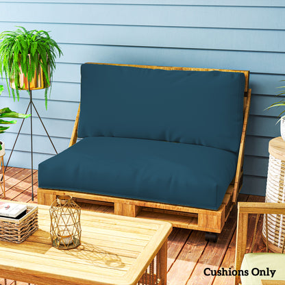 Outsunny Two Piece Seat Pallet and Back Cushions - Navy Blue