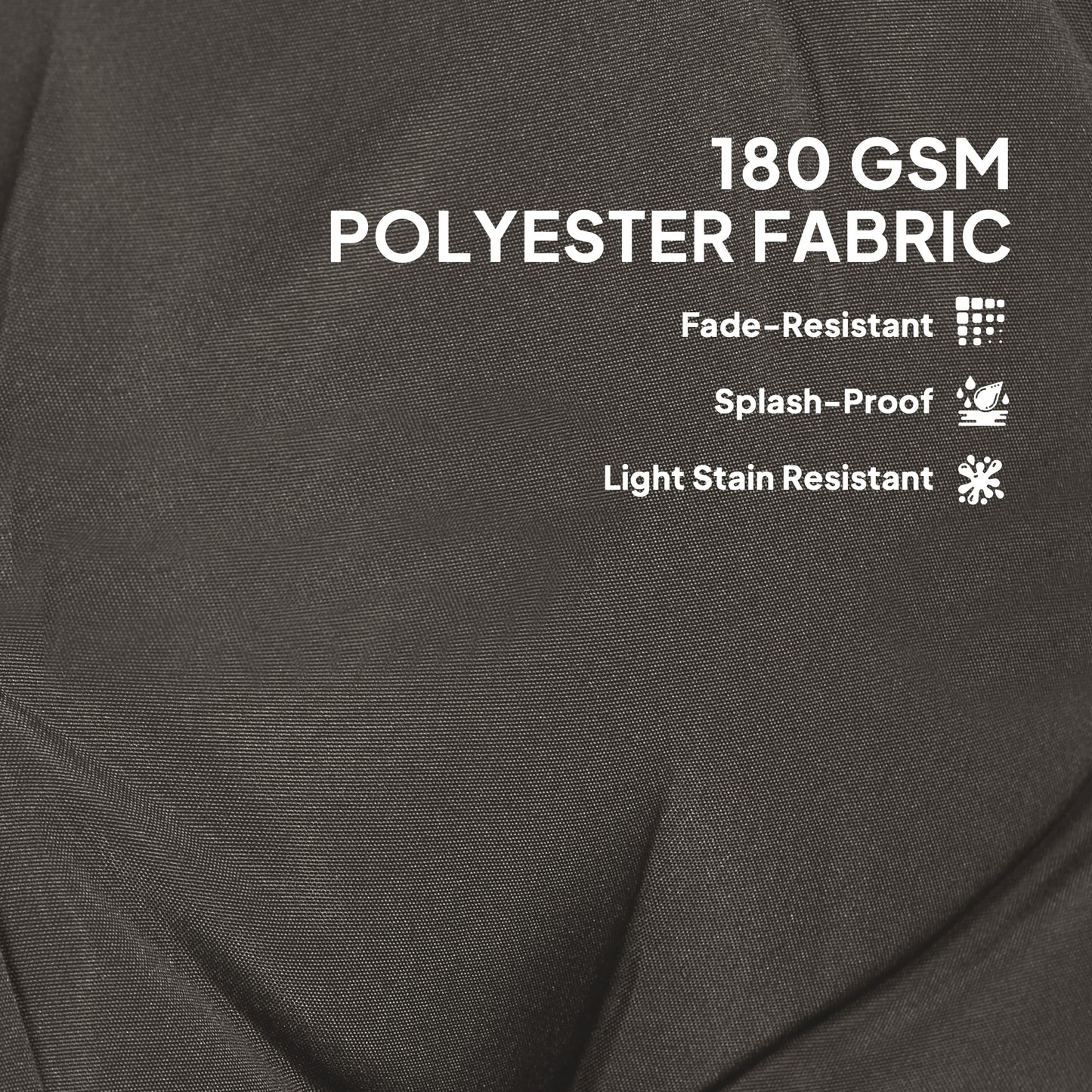 Outsunny Set of Four Padded Garden Seat Cushions - Charcoal Grey