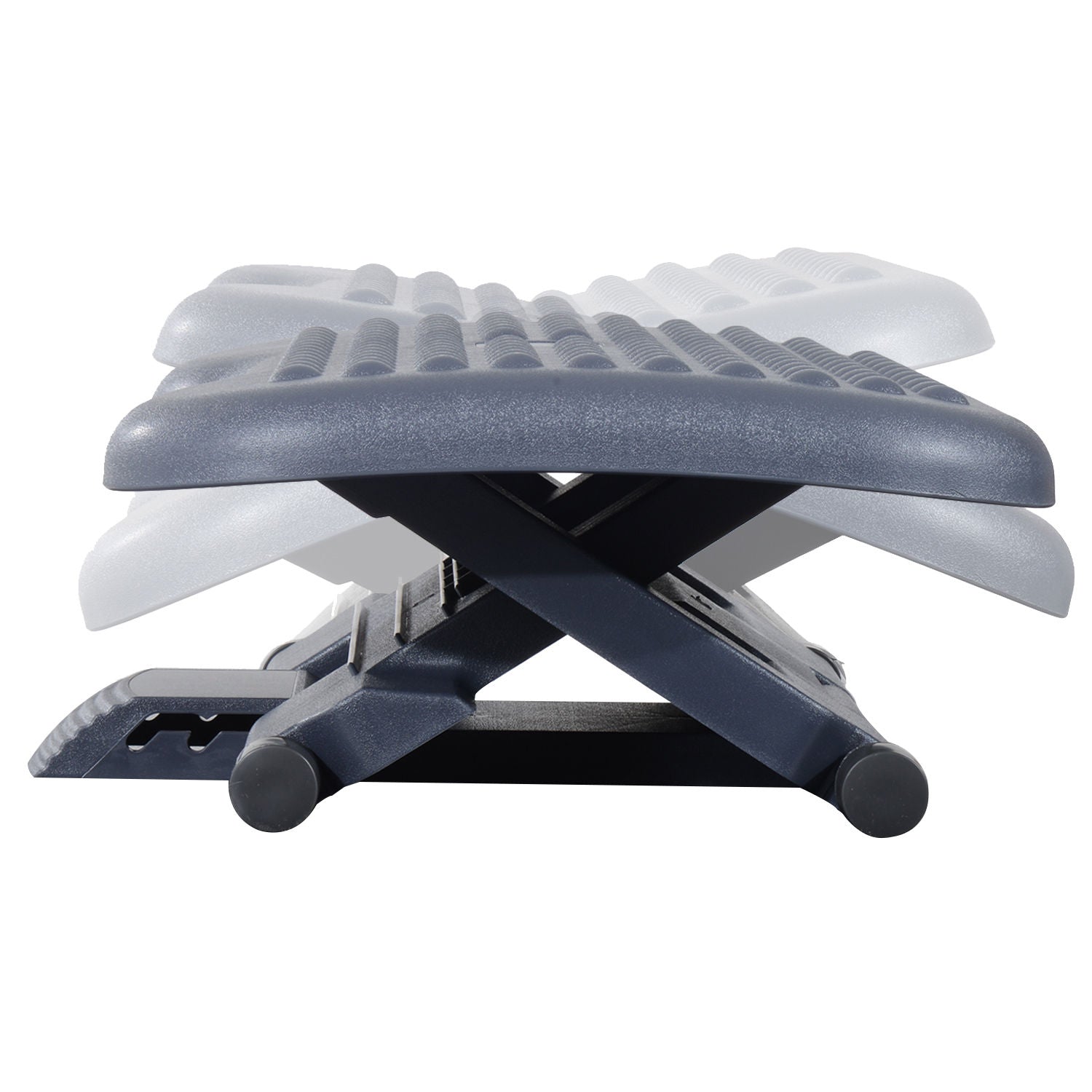 HOMCOM Footrest Adjustable Height & Angle Tilting Platform Home Office Foot Rest