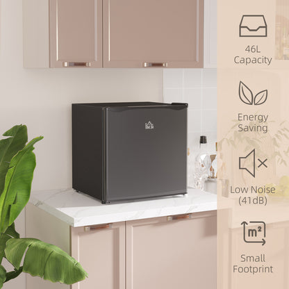 HOMCOM 46L Table Top Fridge, Counter Top Fridge with Chiller Box, Adjustable Temperature, Reversible Door, Mini Fridge