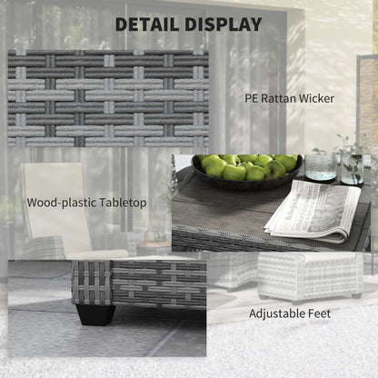Outsunny 5-Piece Rattan Garden Furniture Set with Cushions - Grey