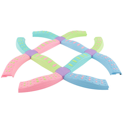 Kids Balance Beams 20 Pieces Stepping Stones with Bottom Mats-Macaron Green