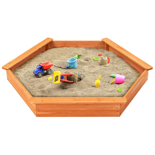 Kids Wooden Sandbox with Oxford Cover and Seat