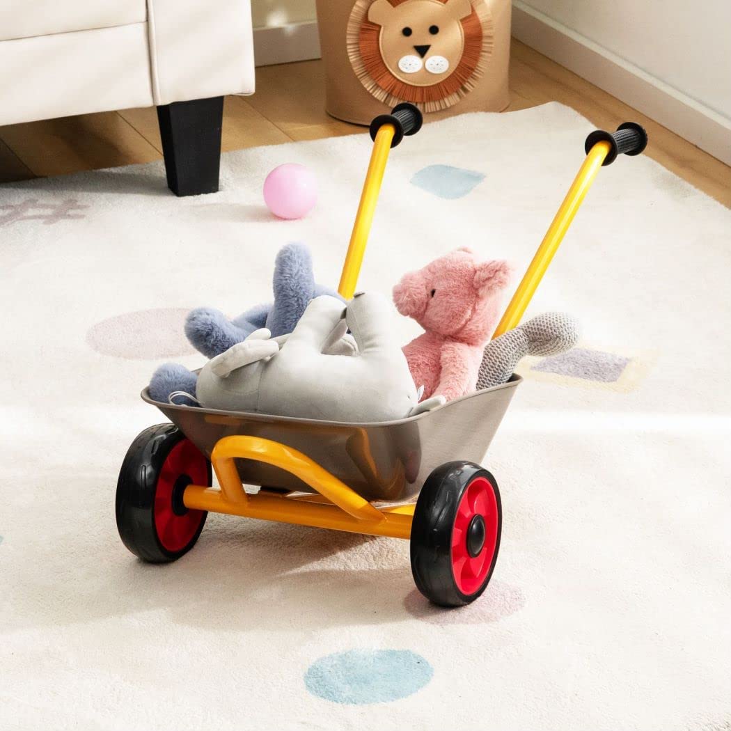 Kids Metal Wheelbarrow with Anti-slip Handles