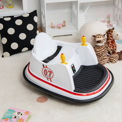 Kids Ride-On Bumper Car with Colorful Flashing Lights and Music-White