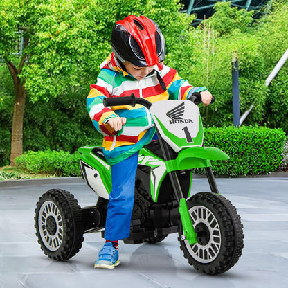 Honda Licensed Kids Ride On Motorbike with Horn Anti-slip Handlebars-Green