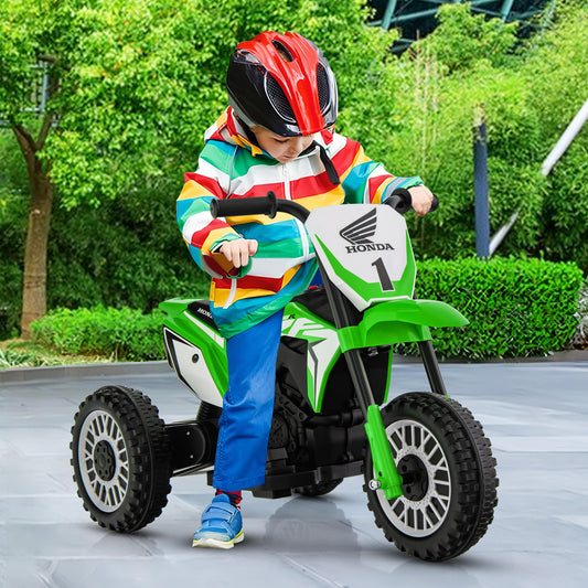 Honda Licensed Kids Ride On Motorbike with Horn Anti-slip Handlebars-Green