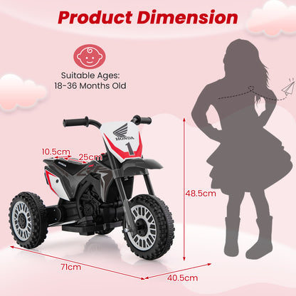 Honda Licensed Kids Ride On Motorbike with Horn Anti-slip Handlebars-Grey