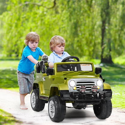 Kids Ride on Jeep Car Battery Powered with Remote Control-Green