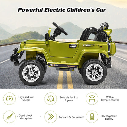 Kids Ride on Jeep Car Battery Powered with Remote Control-Green