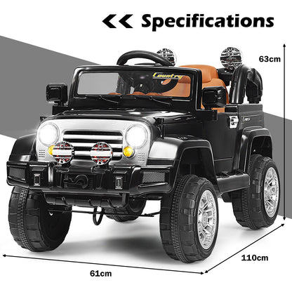 Kids Ride on Jeep Car Battery Powered with Remote Control-Black