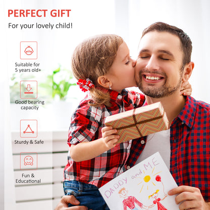 HOMCOM Kids Steel Height Adjustable Kick Scooter Black/Red