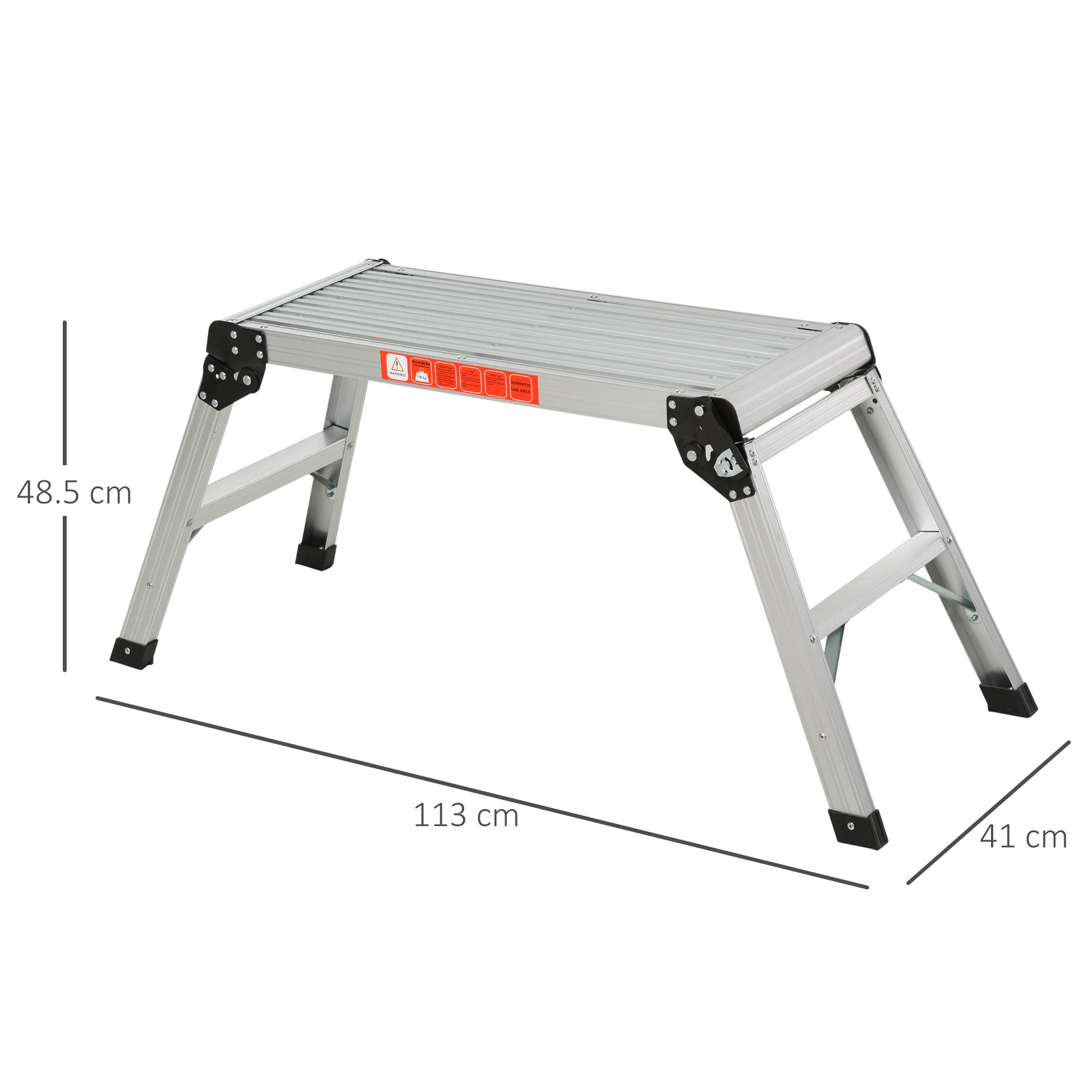 HOMCOM Folding Aluminum Workstand,109L x 40W x 50H cm