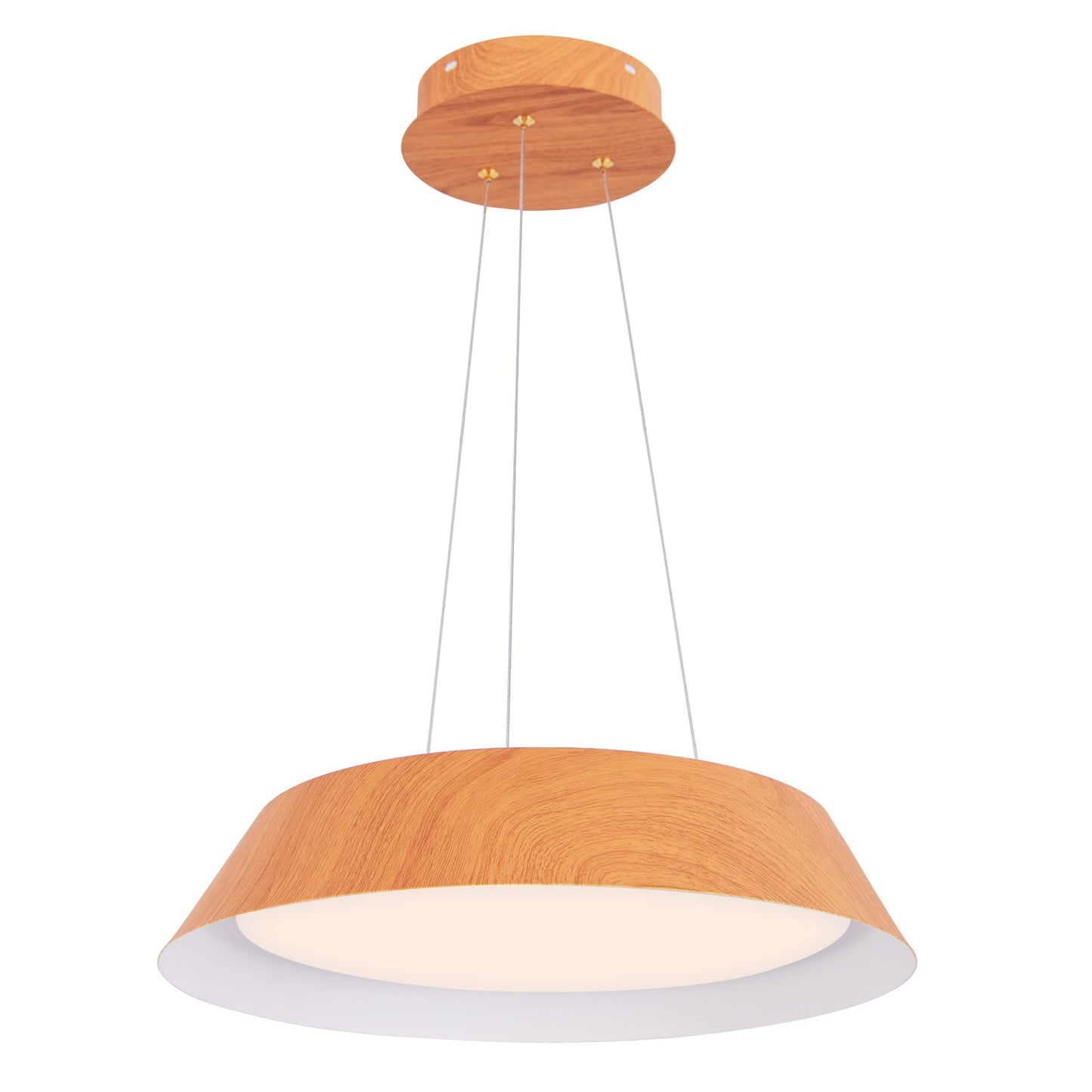 22W Modern Ceiling Light with Wood Grain and Metal Frame-Natural