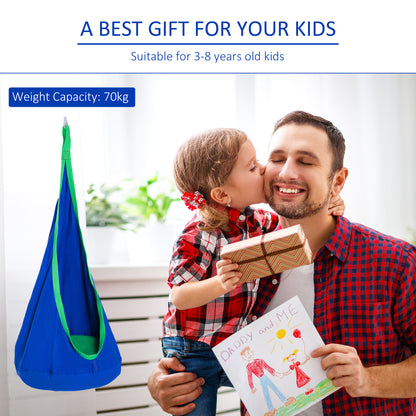 HOMCOM Swing Seat Hammock, ?70 x 150H cm-Blue 