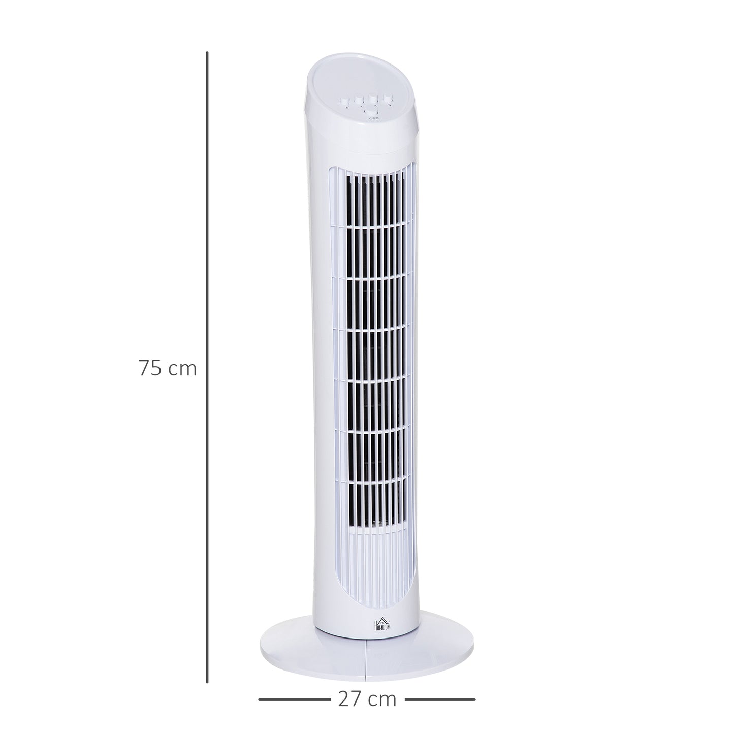 HOMCOM 30" Oscillating Tower Fan 3 Speed Mode Ultra Slim Indoor Air Refresher Cooling Machine Noise Reduction - White