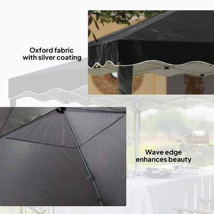 Outsunny 3 x 3cm Adjustable Height Pop-Up Gazebo, with Bag - Black