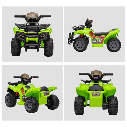 HOMCOM Kids Ride-on Four Wheeler ATV Car with Real Working Headlights, 6V Battery Powered Motorcycle for 18-36 Months, Green