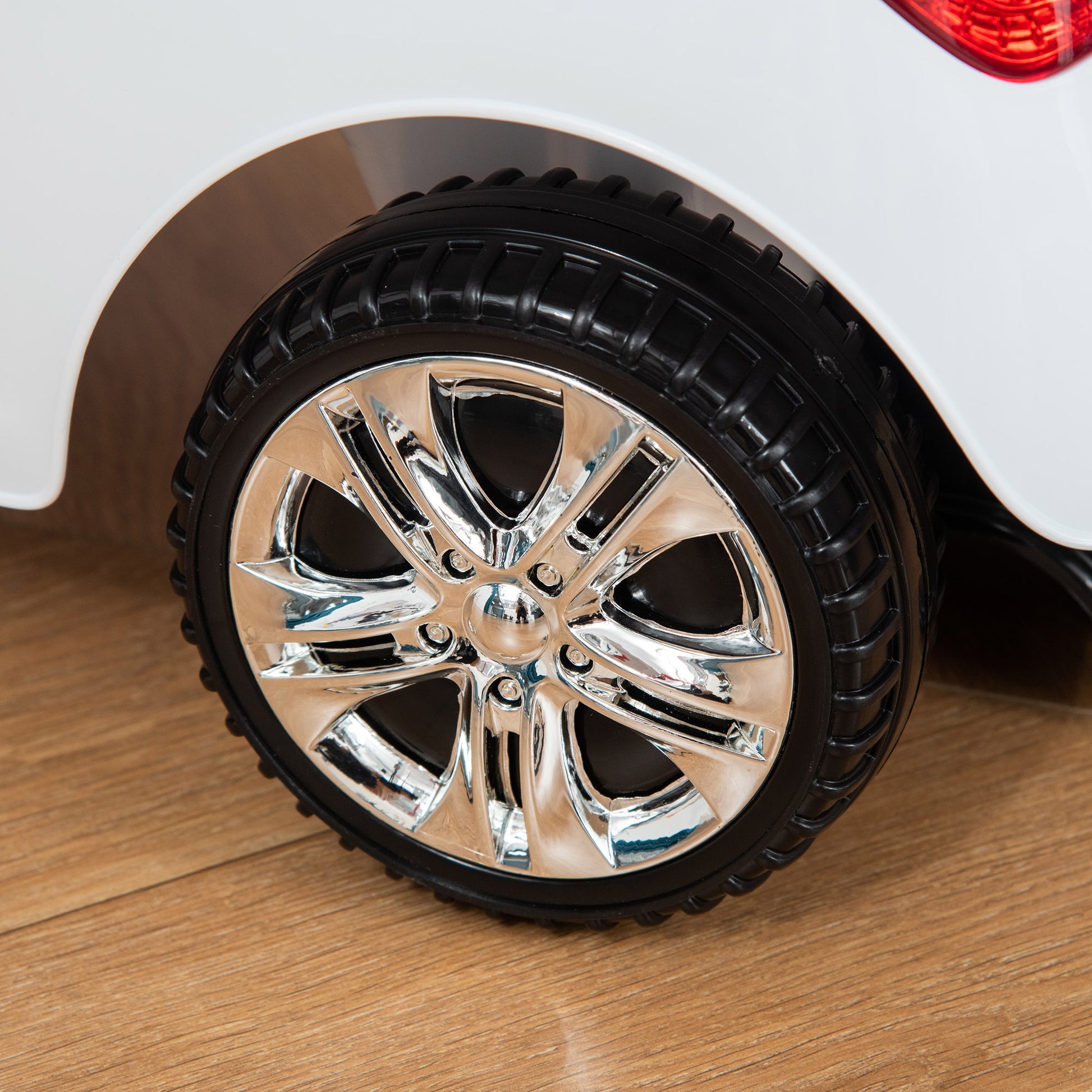 HOMCOM Ride on Sliding Car Baby Toddler Walker Foot to Floor Slider Stroller w/ Horn Music Working Lights Hidden Storage Big Steering Wheel White