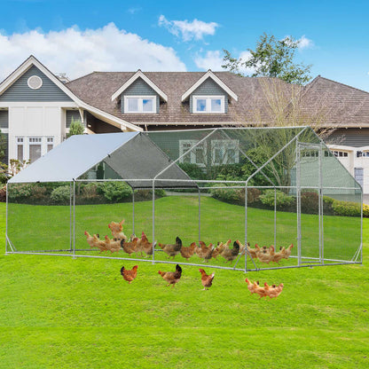 Large Spire-Shaped Chicken Coop with Sun-Protective Cover-600 cm x 300 cm x 195 cm