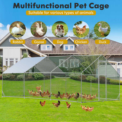 Large Spire-Shaped Chicken Coop with Sun-Protective Cover-600 cm x 300 cm x 195 cm