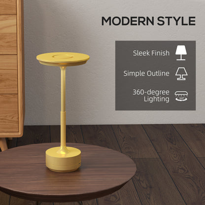 HOMCOM Cordless Table Lamp, Touch LED Desk Lamp with 4000mAh Rechargeable Battery, 3 Colour, for Bedroom Living Room, Gold Tone