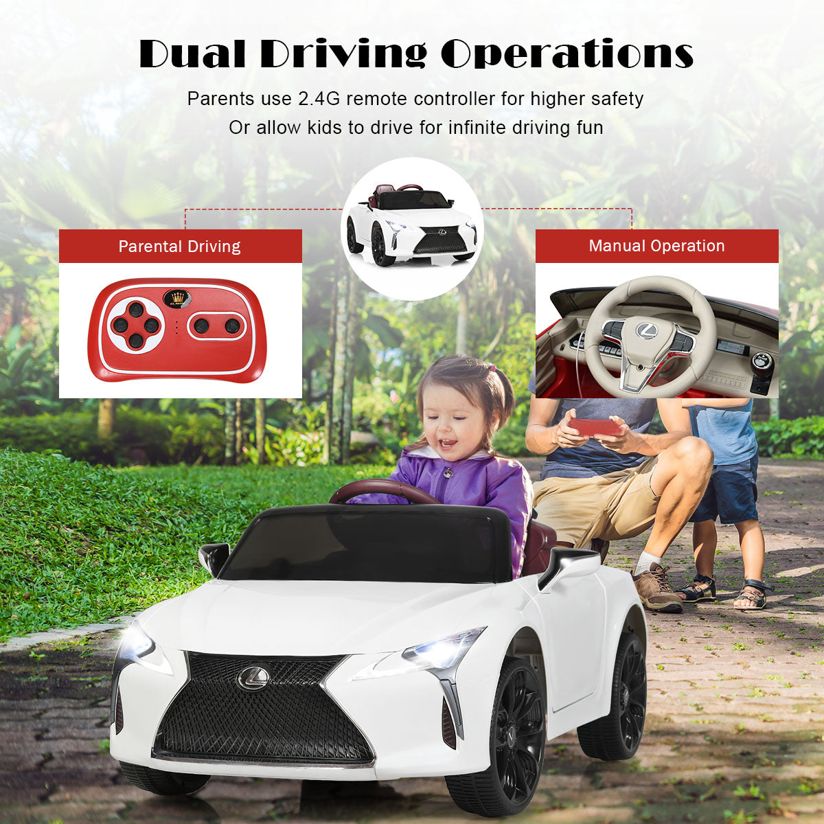 Lexus Official Licensed Electric Ride on Car with Remote Control-White