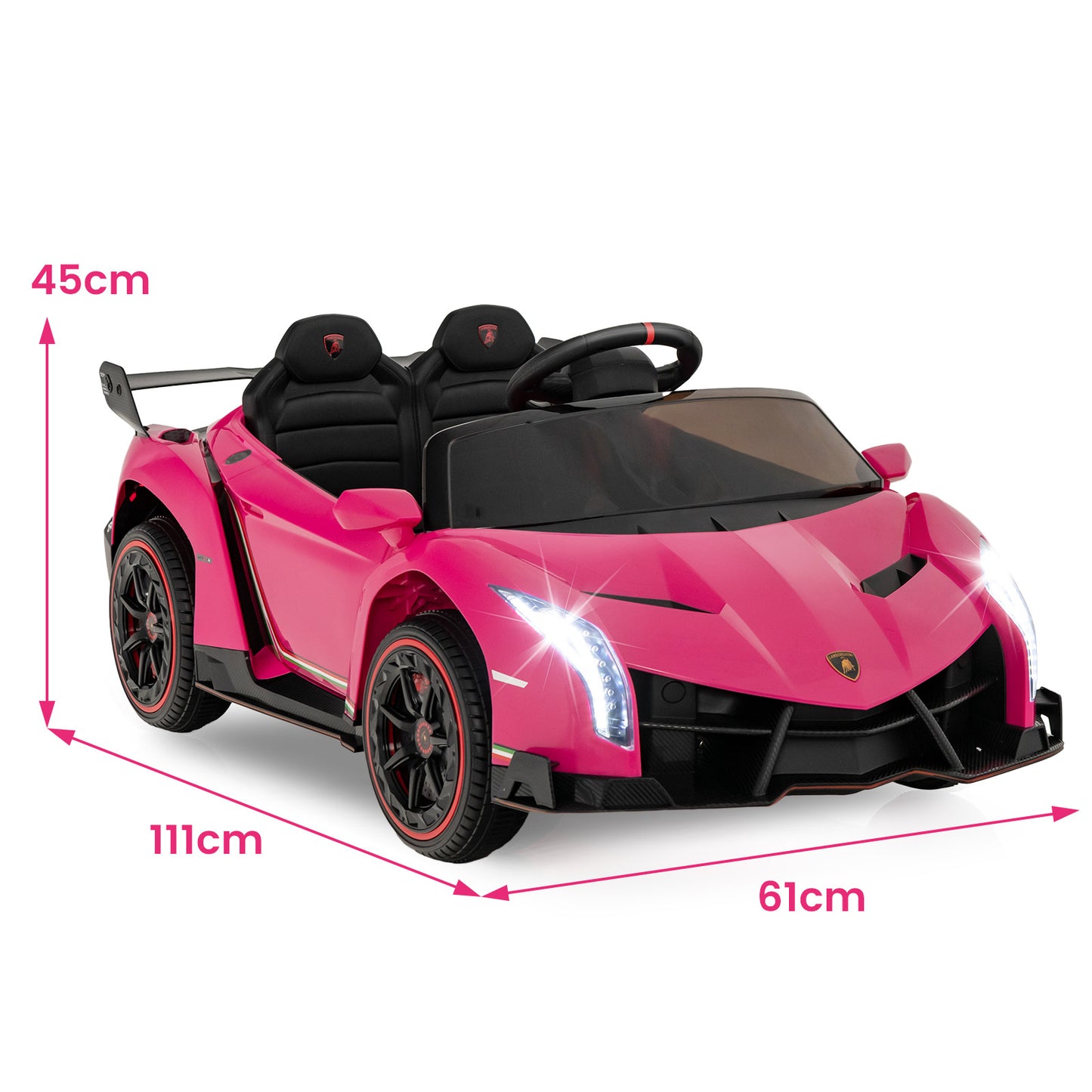 Licensed Lamborghini 4WD Kids Ride-on Sports Car-Pink