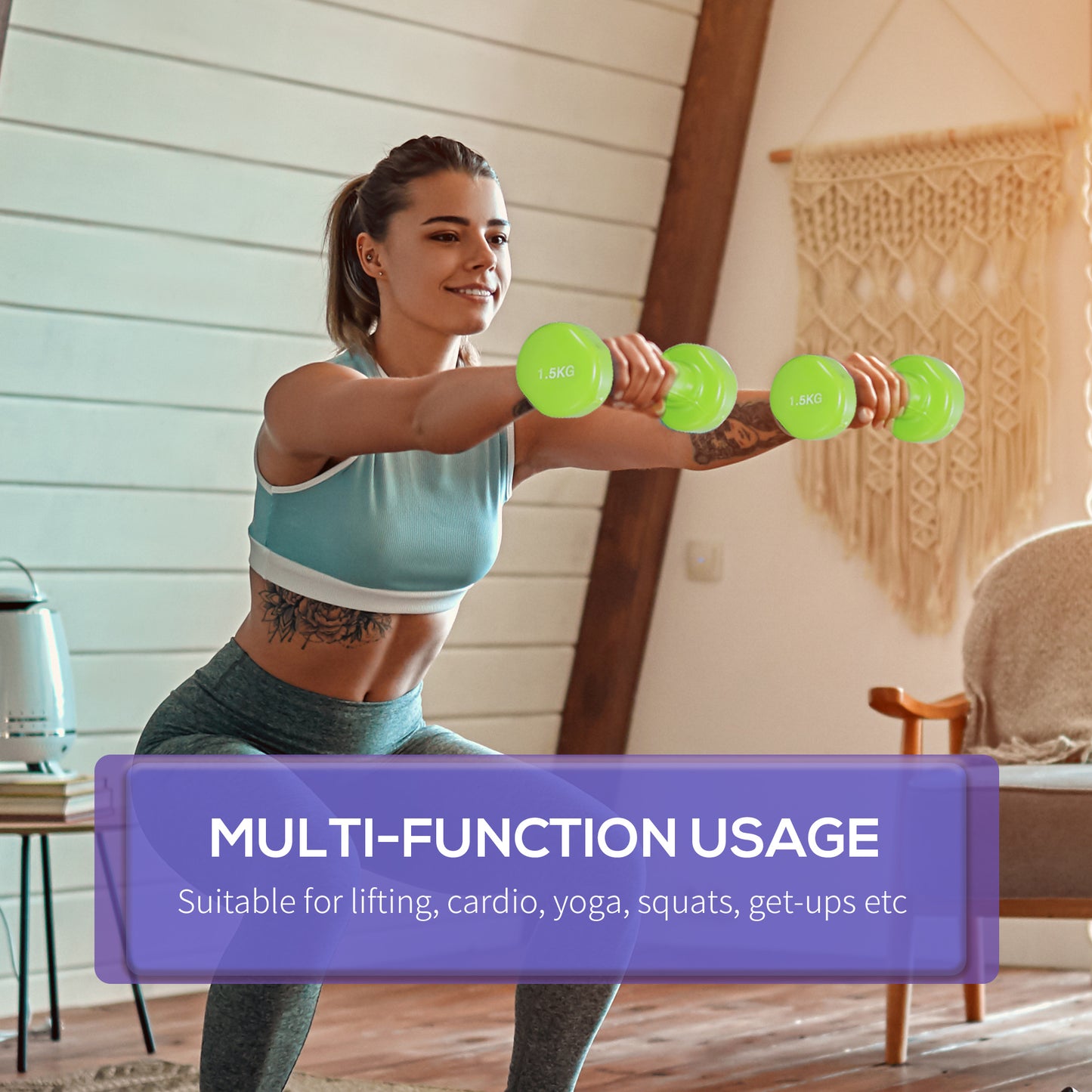 HOMCOM 6KG Dumbbell Set Fitness Weight Set for Men and Women Home Gym, Workout, Up Body Training