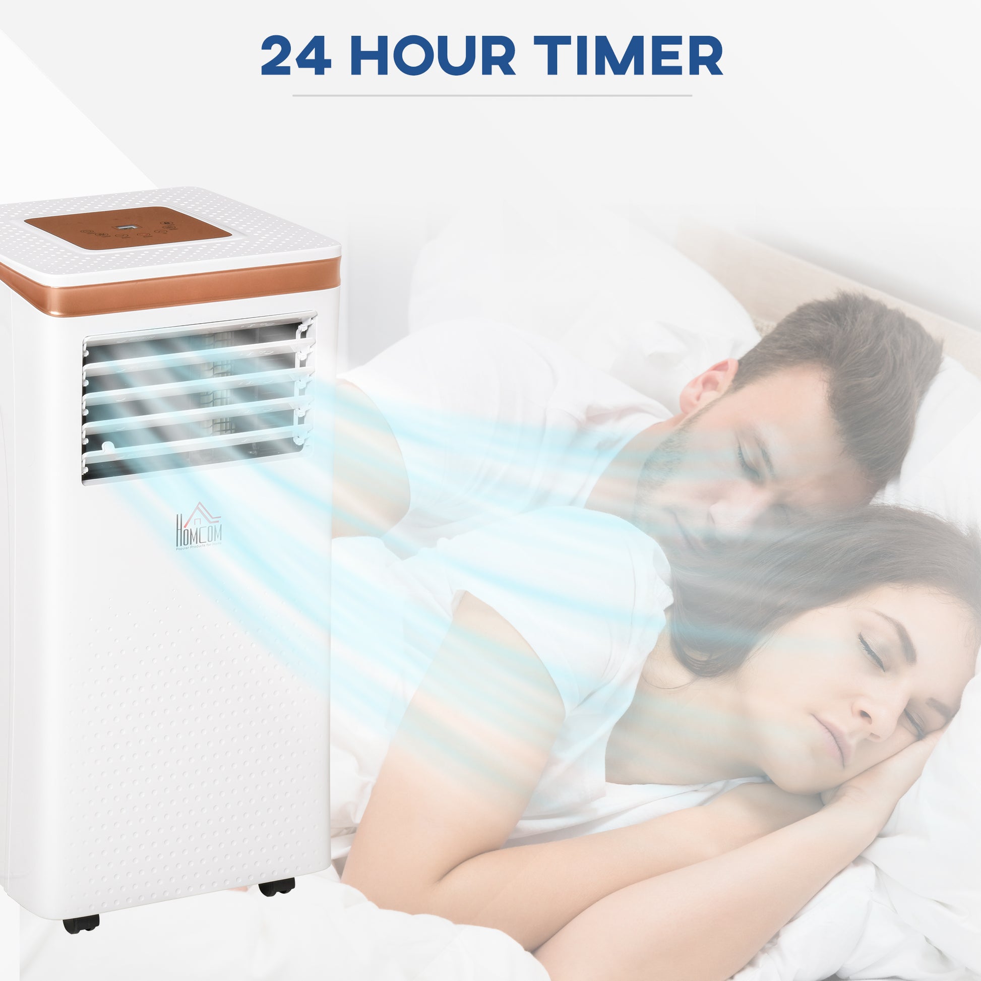 HOMCOM 7000 BTU 4-In-1 Compact Portable Mobile Air Conditioner Unit Cooling Dehumidifying Ventilating w/ Fan Remote LED Display 24 Hr Auto Shut-Down