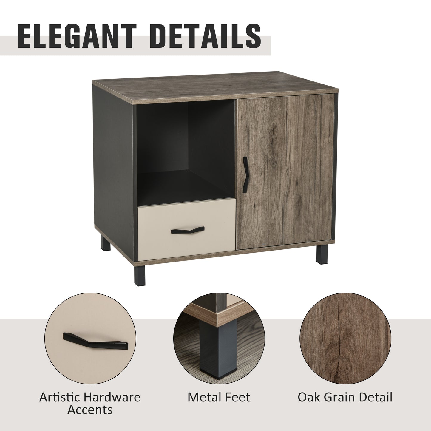 HOMCOM File Cabinet Storage Sideboard Floor Standing Cupboard w/ Drawer Shelves Office Furniture