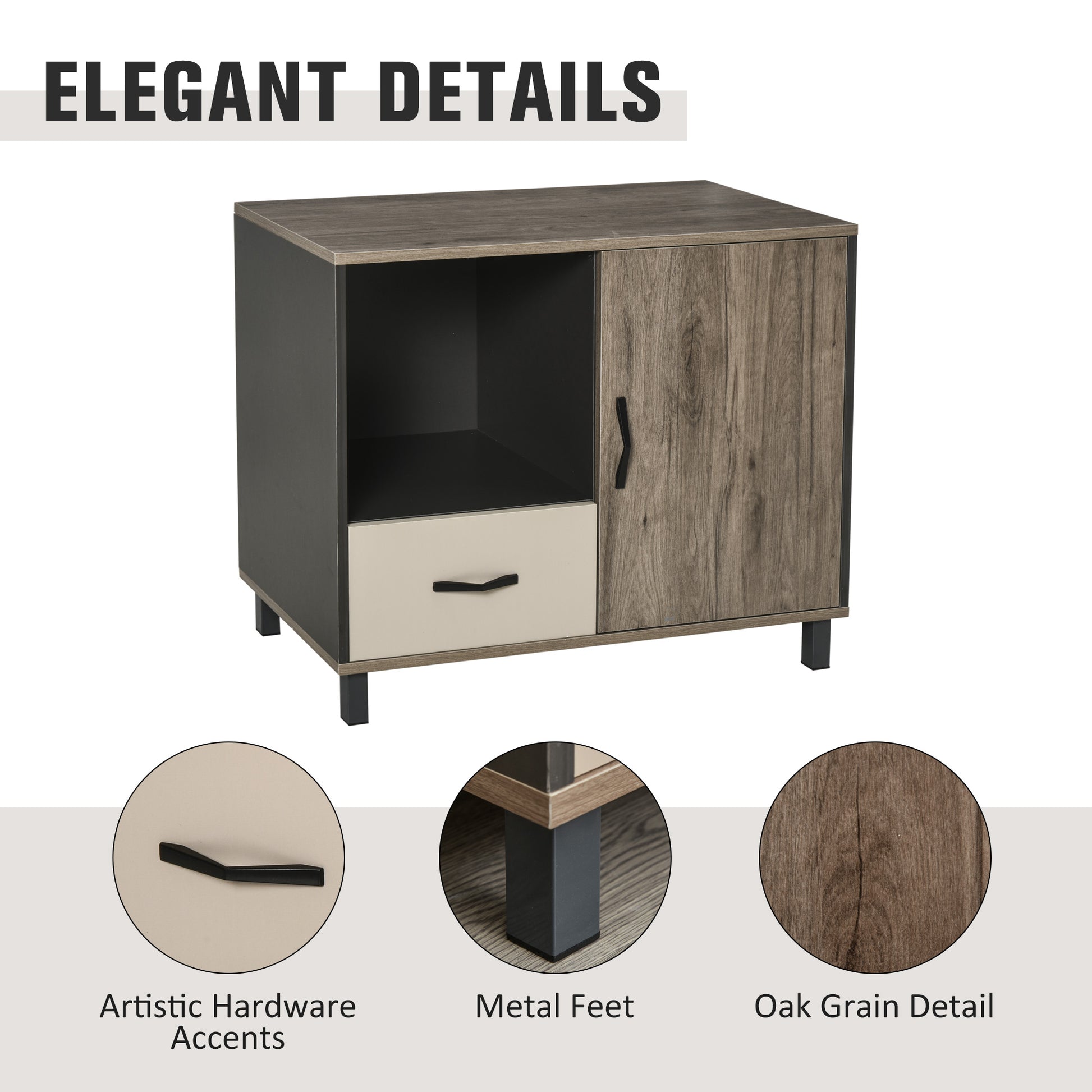 HOMCOM File Cabinet Storage Sideboard Floor Standing Cupboard w/ Drawer Shelves Office Furniture