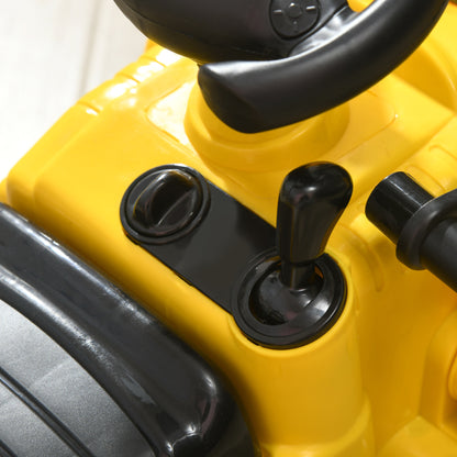 HOMCOM NO POWER 3 in 1 Ride On Toy Bulldozer Digger Tractor Pulling Cart Pretend Play Construction Truck