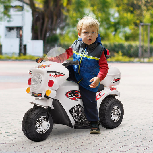 HOMCOM Toddlers Electric PP Motorcycle Ride On Trike White