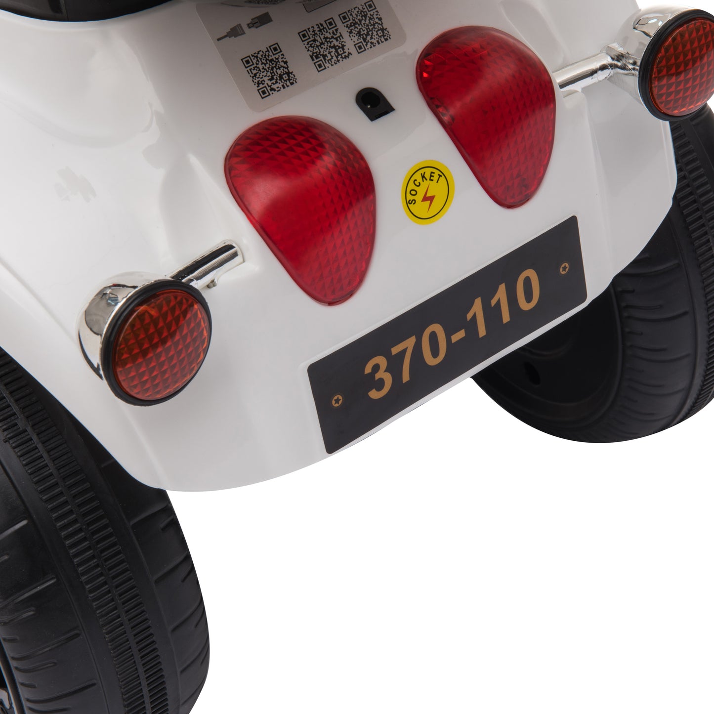 HOMCOM Kids 6V Battery PP Motorcycle Ride On Trike w/ Lights Music Horn 18 - 36 Months White