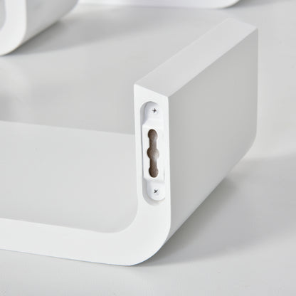 HOMCOM 3 pcs U Shaped Shelves Set-White 