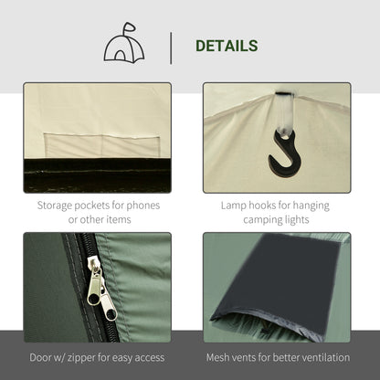 Outsunny 5 Man Camping Tent Camping Gazebo Garden Tent with Rainfly 3 Rooms Carry Bag