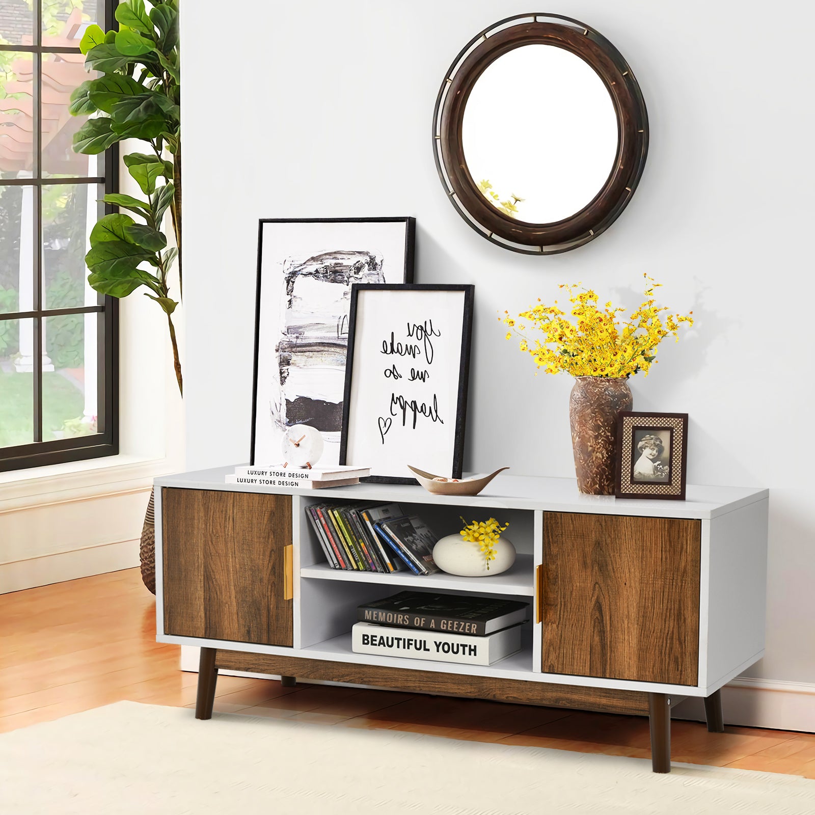 Mid-Century Modern Media Console for Living Room Bedroom