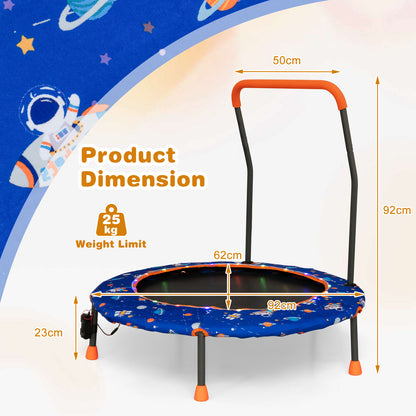 Mini Trampoline for Children with LED Lights and Safety Handle-Navy