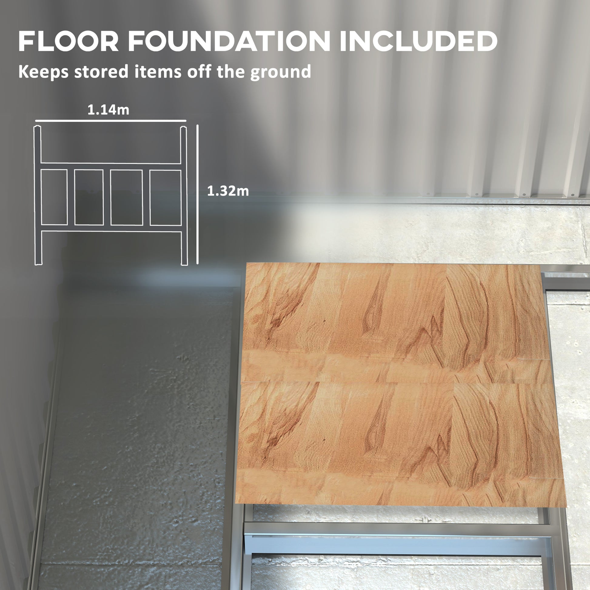 Outsunny 7 x 5ft Galvanised Metal Shed, with Sliding Door - Dark Grey