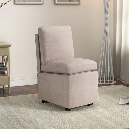 Modern Single Sofa Armless Accent Chair with Storage-Grey