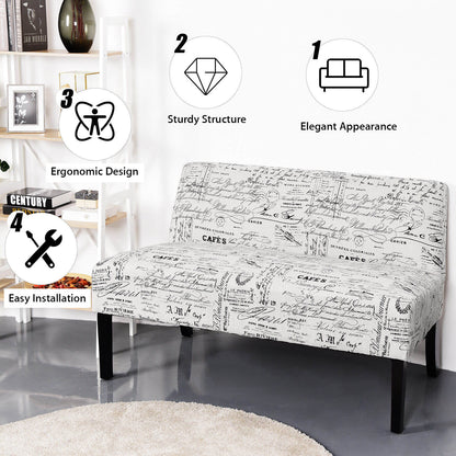 Modern Fabric Upholstered 2 Seater Sofa-Multicolor