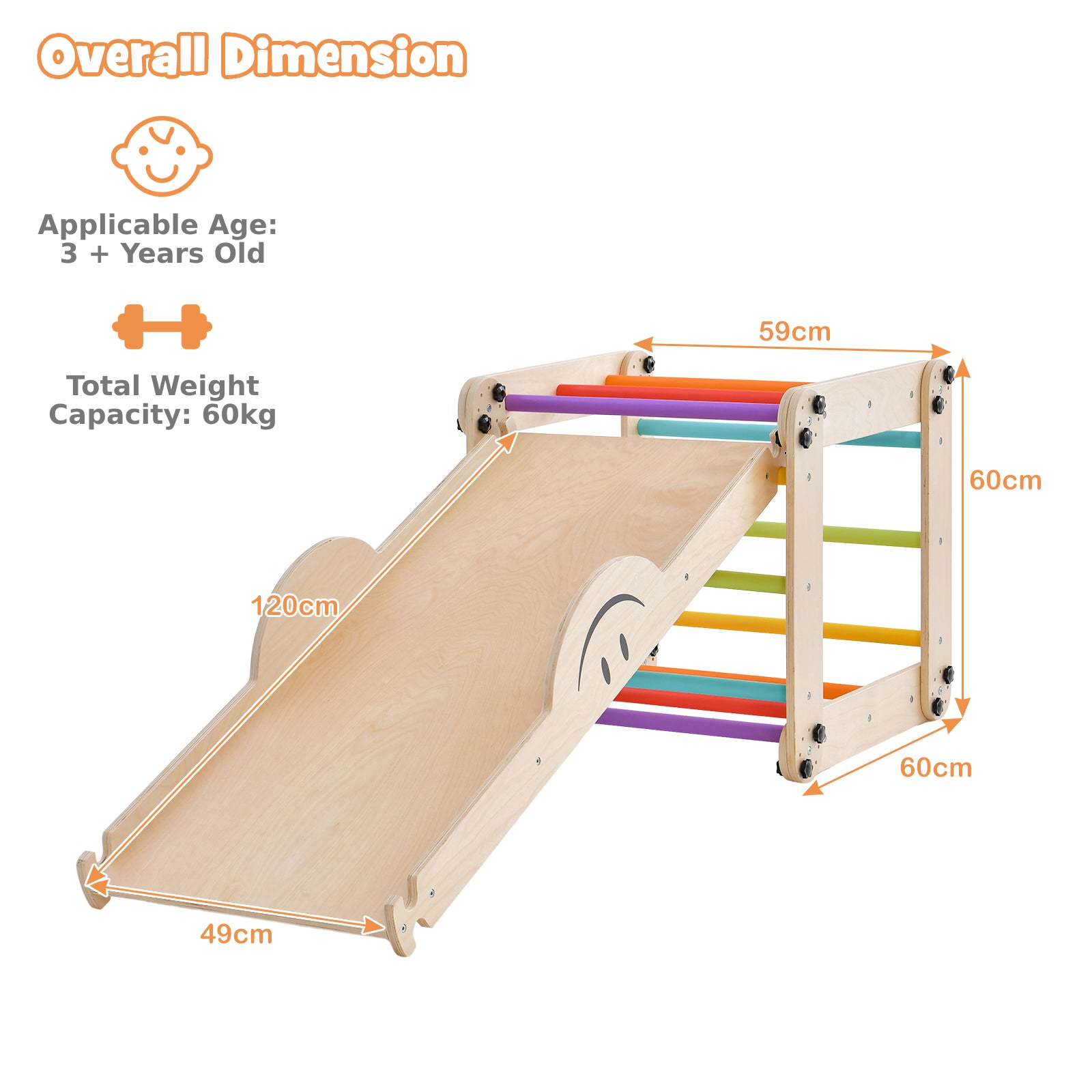 Montessori Climbing Set for Toddlers Foldable with Fun Seesaw-Colourful