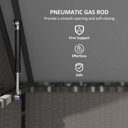 Outsunny 627 L Rattan Storage Box - Dark Grey