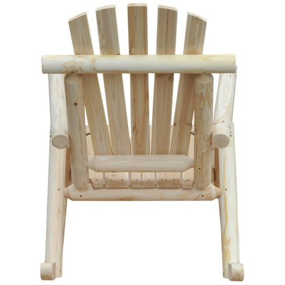 Outsunny 2 Piece Adirondack Chair Cedar Wood Ergonomic Rocking Chair Porch Rocker Garden Traditional - Burlywood
