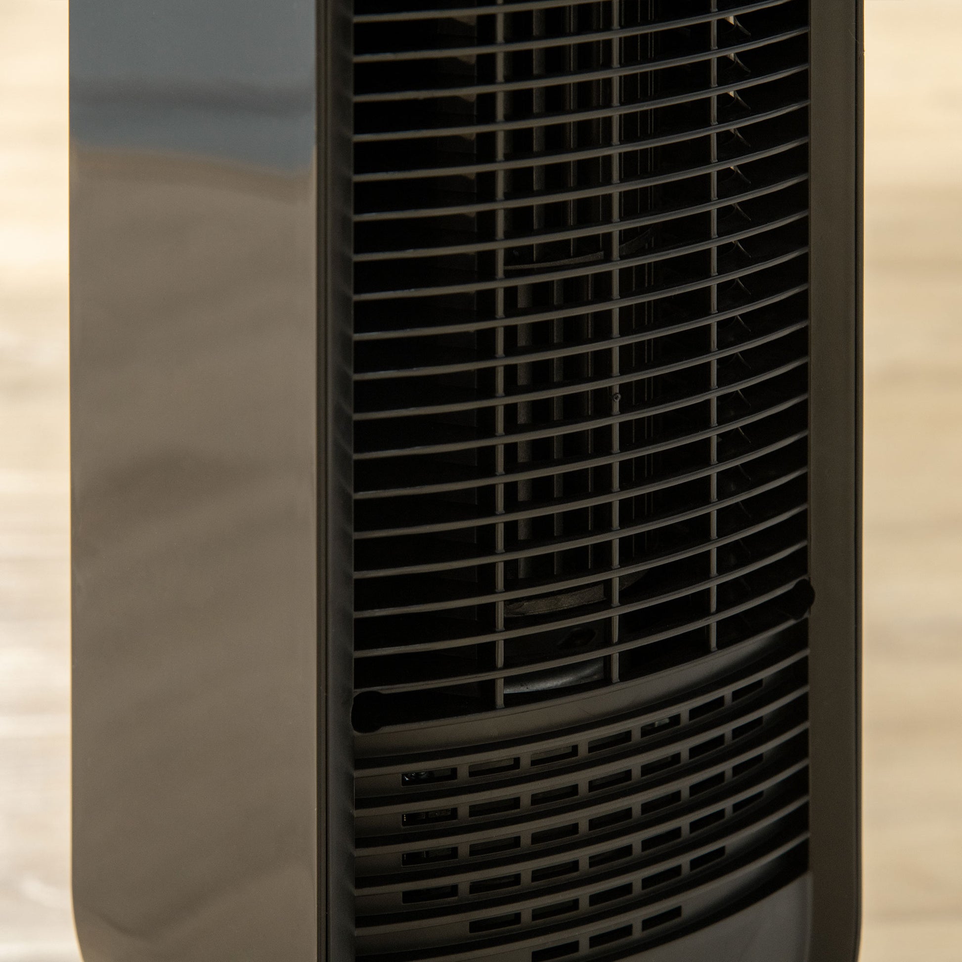 HOMCOM 39" Tower Fan Cooling for Bedroom with Oscillating, 3 Speed, 12h Timer, LED Sensor Panel, Remote Controller, Black