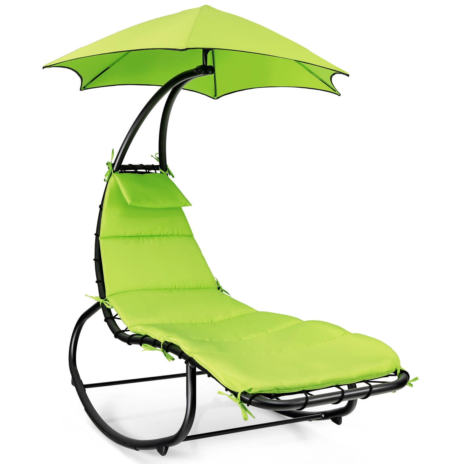 Outdoor Rocking Hammock Lounger Chair with Waterproof Canopy-Green ...