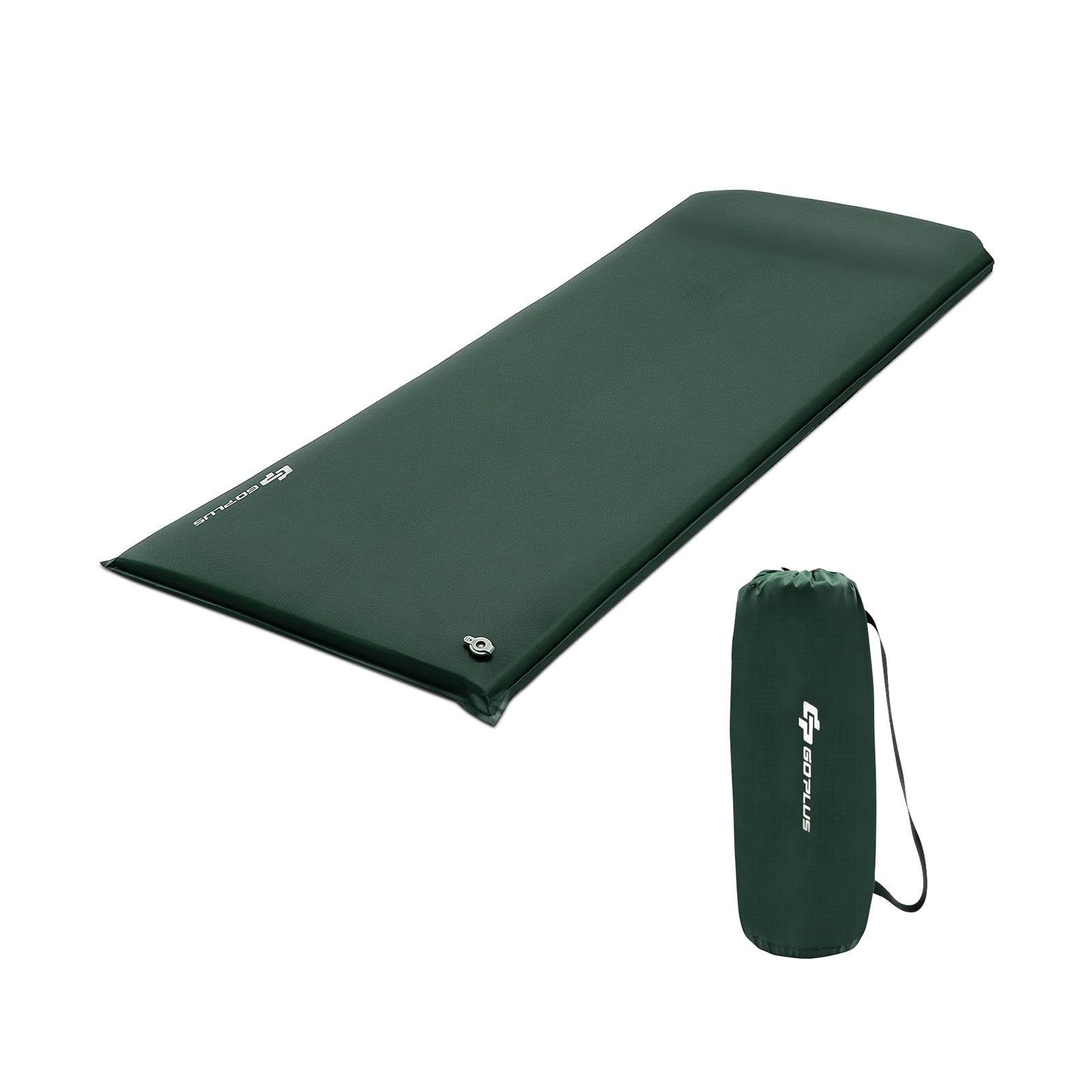 Self Inflating Waterproof Camping Mat with Built-in Valve and Carry Bag-Green